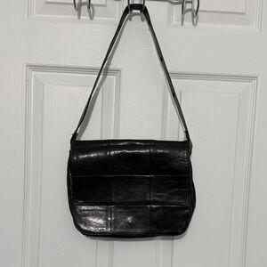Elegant Black Leather Shoulder Bag